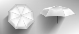 银白色雨伞素材
