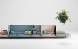LucidiPevere设计了具有38个可互换元素的组合式沙发床