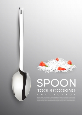金属勺子烹饪工具概念素材下载
