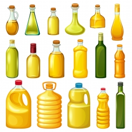 卡通植物油装瓶素材下载