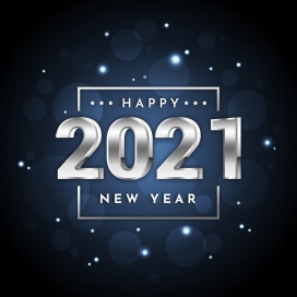 2021银色新年立体字体下载