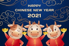 可爱的中国牛年卡通素材海报