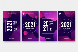 2021时尚曲线美新年卡片素材下载