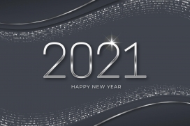 2021新年快乐金属立体字