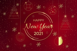 新年快乐-2021喜庆金色素材下载