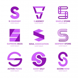 紫色金色S字母标志素材下载