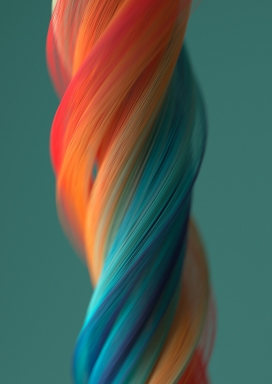 色彩龙卷风-数字画布上的彩色像素颜料