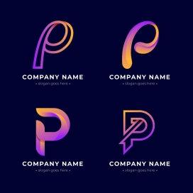 时尚字母P标志logo设计素材下载