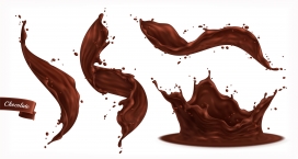 黑色巧克力液体花纹素材
