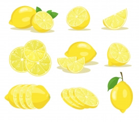 卡通黄色柠檬水果素材下载