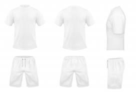白色夏季男性运动衣服饰素材下载