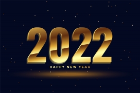 2022金色3D跨年字素材下载