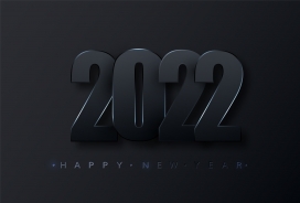 灰黑色立体2022发光跨年字体素材
