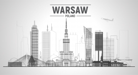 波兰华沙天际线全景城市素材下载
