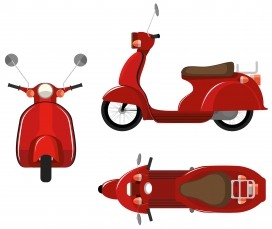 红色电动摩托车素材下载