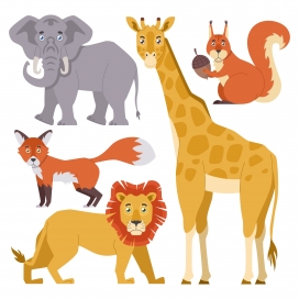 卡通动物园动物素材下载