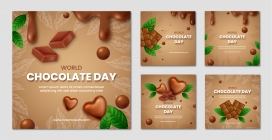咖啡色爱心型巧克力海报素材下载