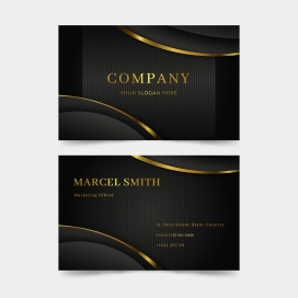 黑金装饰的企业名片设计素材下载