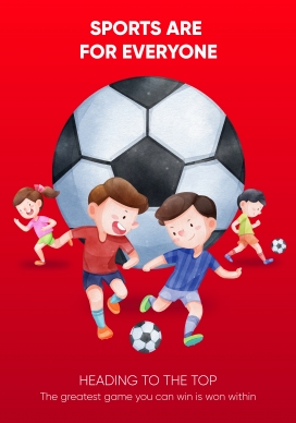 红色踢足球的体育素材下载