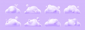 可爱的紫色云彩云朵素材下载