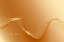 金色曲线波浪素材下载