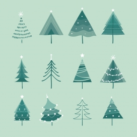卡通简洁的圣诞树素材下载