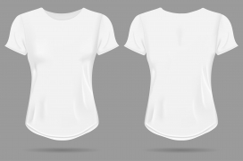 时尚女性白色T恤衫素材下载