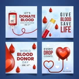 卡通世界献血日采集素材下载