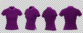逼真的紫色女式马球衫系列