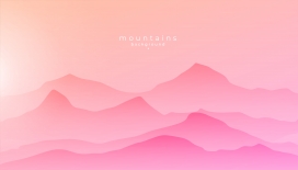 粉红色群山山峦素材