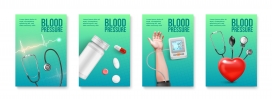 绿色风测量血压医疗信息海报矢量素材