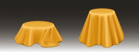 黄颜色桌布与桌子