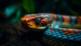彩色的乌蕯拉巴树蝰蛇