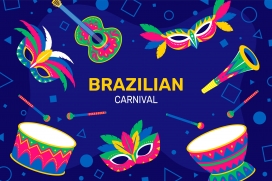 巴西狂欢节庆典舞会道具素材