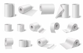白色卫生纸厨房毛巾卷纸素材