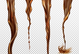 咖啡色咖啡流体液体花纹素材