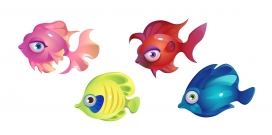 四款可爱多彩的鱼