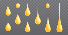 金黄色水滴油滴素材