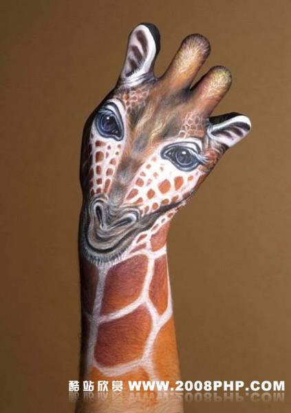 人体手势动物形象彩绘之手的艺术