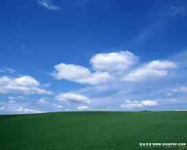 蓝天白云草地绿色主题图片欣赏