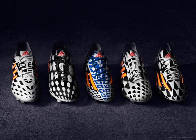Adidas阿迪达斯为14巴西世界杯足球运动员设计的球鞋 颜色灵感来自不同文化背景本土勇士部落战争图案 手机移动版
