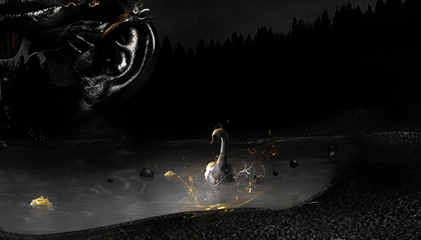 欧美超酷黑色主题插画-天鹅湖---酷图编号4