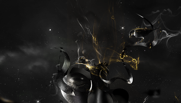 欧美超酷黑色主题插画-天鹅湖---酷图编号1