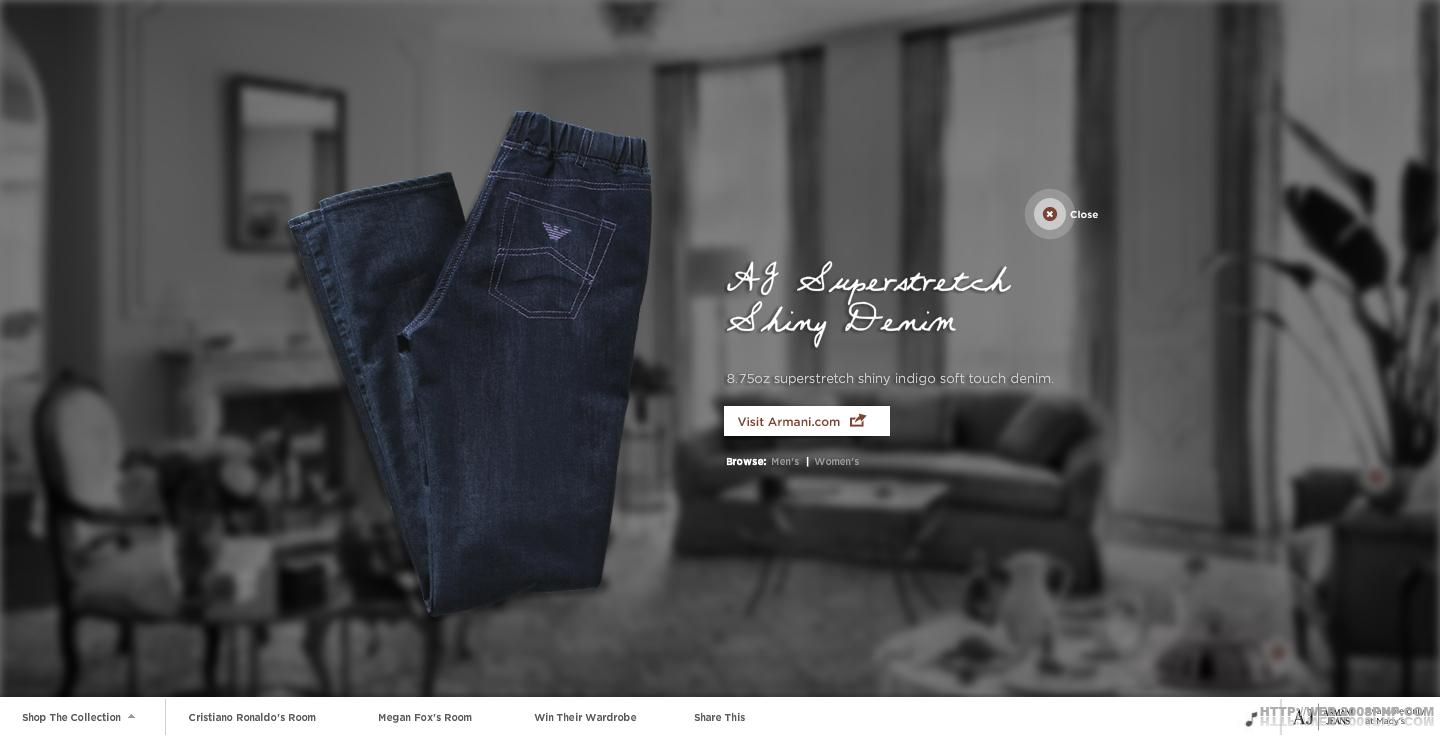 意大利Armani Jeans阿玛尼休闲服饰网站截图欣赏---酷图编号1