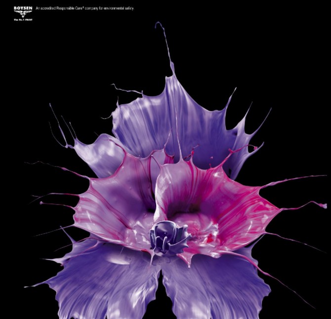 德国BOYSEN油漆水花喷溅效果创意广告图片