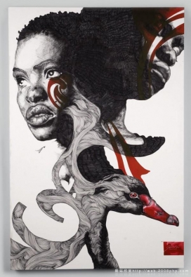 欧美Gabriel素描水彩风格个性手绘插画欣赏