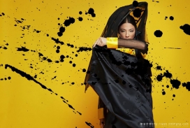 日本索尼数码单反相机阿尔法相机：泼墨水墨女人摄影欣赏