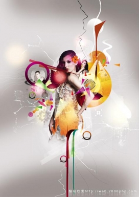 巴西炫彩少女花纹艺术插画欣赏