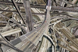 德国Hubert Blanz数码艺术透射城市的错杂交通路线图