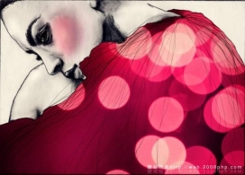 墨西哥Sabine Pieper时尚水墨水粉艺术感觉风格插画